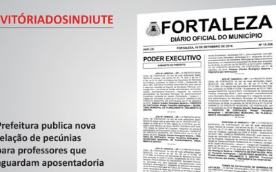 Prefeitura publica nova relação de pecunias para professores que aguardam a aposentadoria