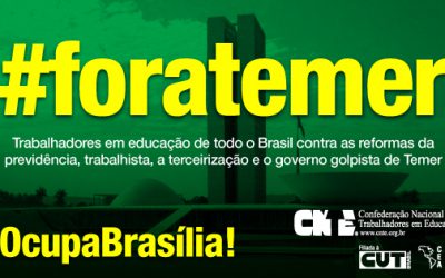 CNTE e entidades filiadas vão às ruas da capital federal no movimento Ocupa Brasília