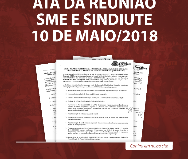 ATA da Reunião SINDIUTE e SME – 10 de Maio de 2018