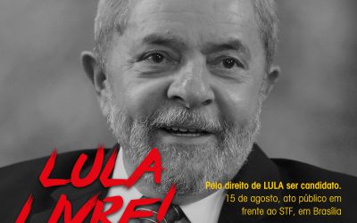 CNTE participa de marcha para registro da candidatura do Lula, em Brasília