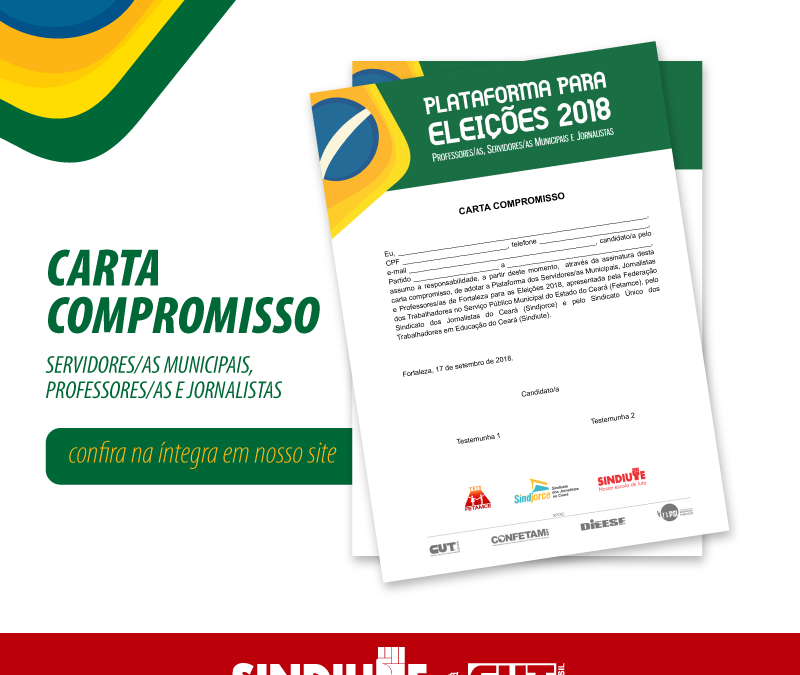 CARTA DE COMPROMISSO PARA PLATAFORMA ELEIÇÕES 2018