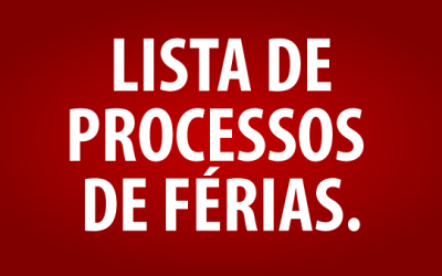 Lista de processos de férias