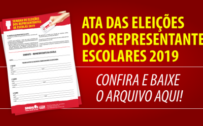 Está liberado a Ata das eleições dos representantes escolares 2019