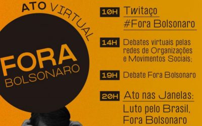 Movimentos preparam para esta sexta (8) ações virtuais por Fora, Bolsonaro