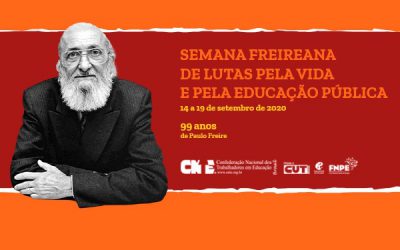 CNTE promove a Semana Freireana de lutas pela vida e pela educação pública – de 14 a 19 de setembro