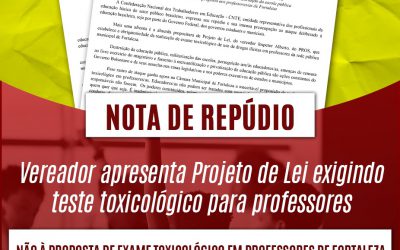 Nota de Repúdio: Não ao exame toxicológico proposto aos professores/as de Fortaleza