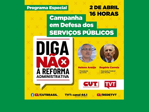 É nesta sexta o programa da TVT sobre campanha da CUT em defesa do serviço público