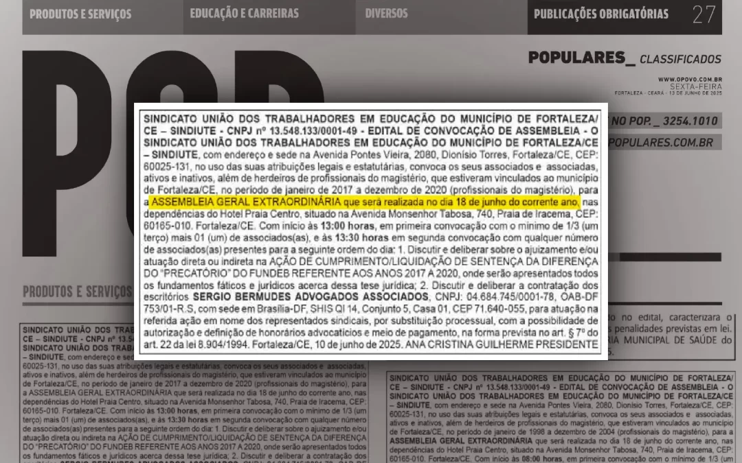 CONVOCAÇÃO PARA ASSEMBLEIAS EM 18 DE JUNHO DE 2025