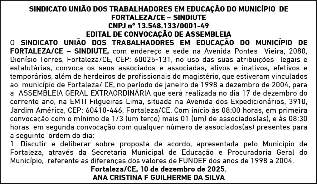 Convocação de Assembleia