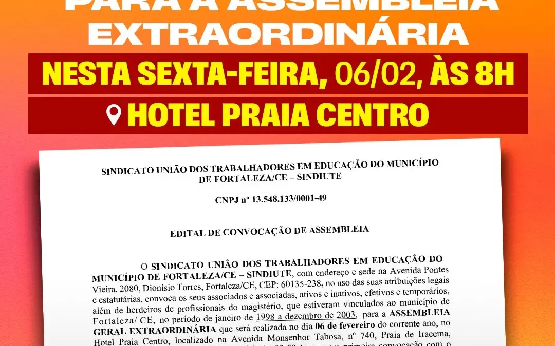 EDITAL DE CONVOCAÇÃO DE ASSEMBLEIA